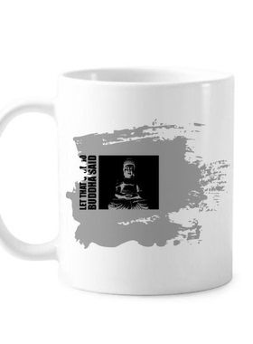 佛祖说LetShitGo创意潮牌陶瓷杯子白色马克杯咖啡牛奶杯水杯礼品