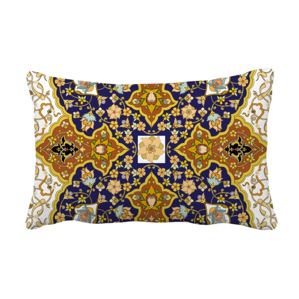 花朵巴洛克对称重复图案抱枕靠枕腰枕沙发靠垫双面含芯礼物