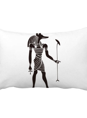 埃及黑白阿努比斯兽人抱枕靠枕腰枕沙发靠垫双面含芯安全午睡