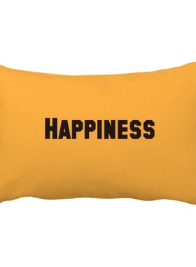 幸福Happiness英文励志词语抱枕靠枕腰枕沙发靠垫双面含芯礼物
