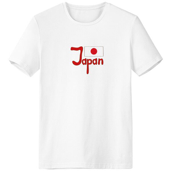 日本国旗红色图案男女白色短袖t恤创意纪念衫个性上衣夏服装
