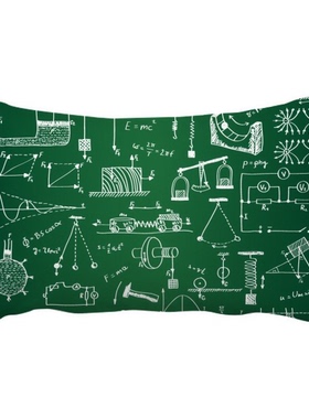 绿色物理电磁学力学图插画抱枕靠枕腰枕沙发靠垫双面含芯礼物