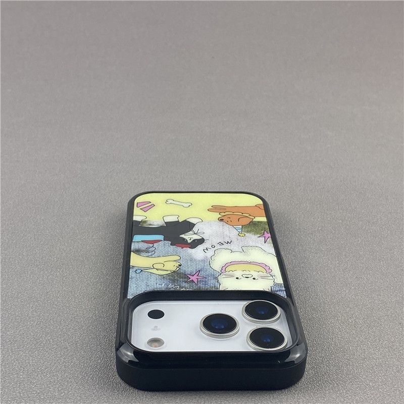 ins可爱狗狗插画适用iPhone17ProMax苹果卡通16手机壳磁吸1p磨砂