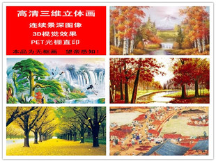 40X80cm高清三维立体画 3D现代装饰画防水画变幻画客厅中幅风景画