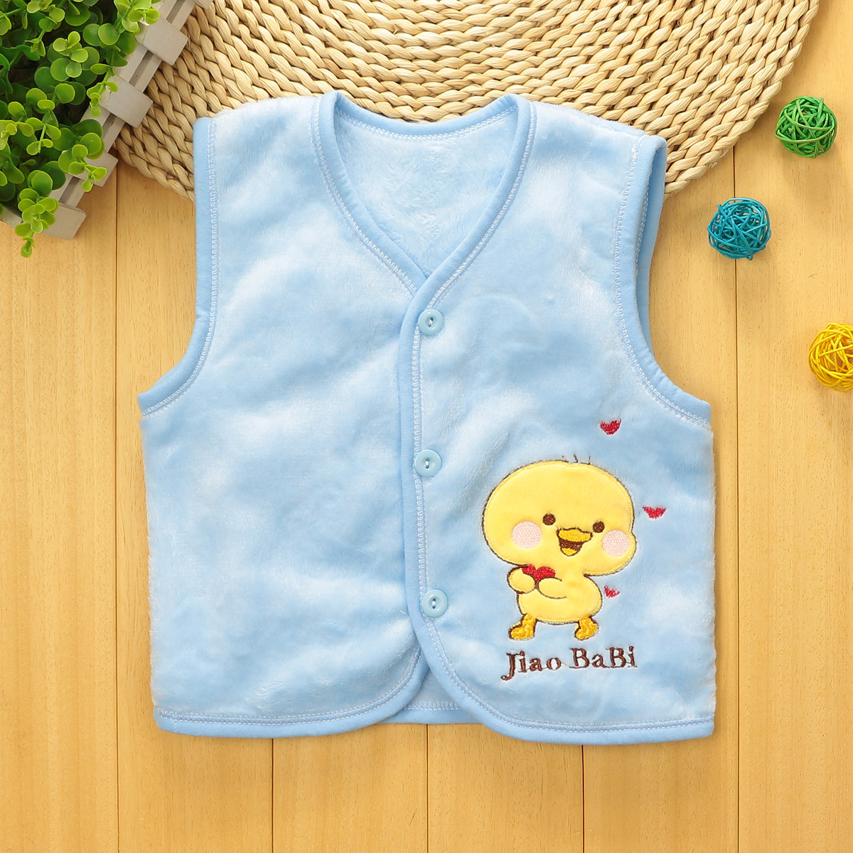 新生婴儿法兰绒马甲0-1岁3-6-12