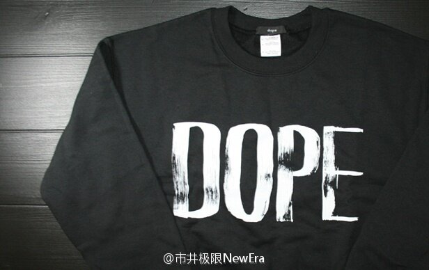 【现货】市井店 DOPE 粉刷字体 The Painted Dope Logo 卫衣黑色