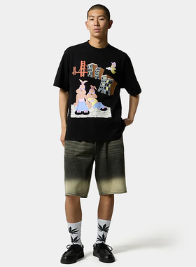 【代购】市井店 HUF 美版潮牌嘻哈街舞滑板Bae Views印花T恤