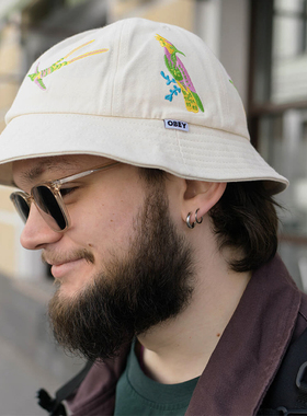 【现货】市井店 Obey 美版潮牌嘻哈街舞滑板Paradise刺绣渔夫帽