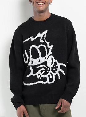 【代购】市井店 Obey 美版潮牌嘻哈街舞滑板Kinney印花毛衣