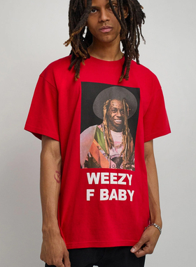 【代购】市井店 Reason x Lil Wayne美版潮牌嘻哈街舞滑板印花T恤