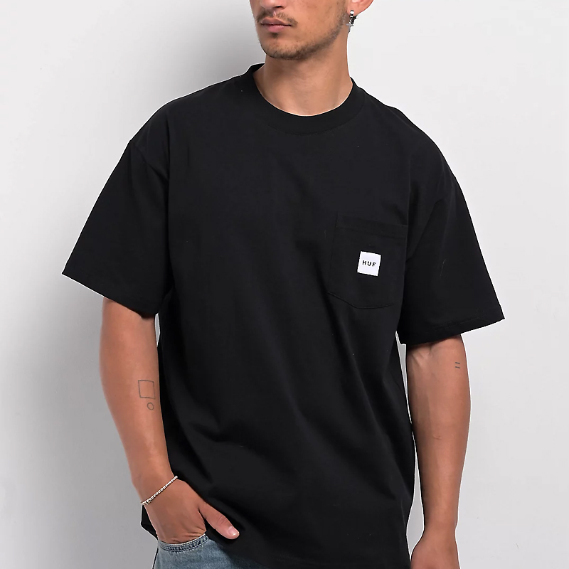 【代购】市井店 HUF 美版潮牌嘻哈街舞滑板Box Logo口袋T恤