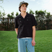 代购 市井店 RSQ 美版 潮牌嘻哈街舞滑板Eyelet复古休闲衬衫