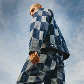 代购 市井店 HUF 美版 潮牌嘻哈街舞滑板Patchwork单宁夹克