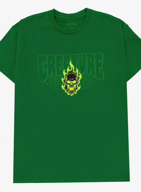 【代购】市井店 Creature 美版潮牌嘻哈街舞滑板Bonehead印花T恤