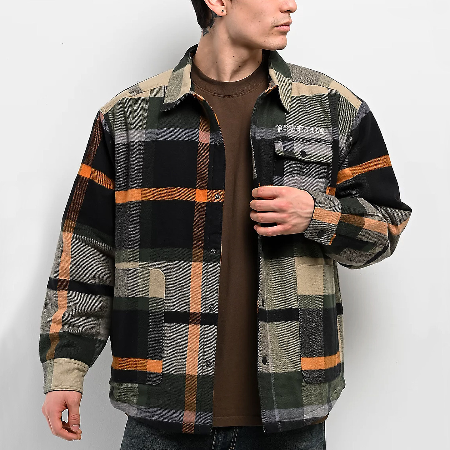 【代购】市井店 Primitive 美版潮牌嘻哈街舞滑板Circuit条纹夹克