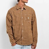 潮牌嘻哈街舞滑板Echo格纹长袖 衬衫 HUF 美版 代购 市井店