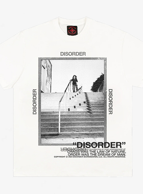 【现货】市井店 Disorder 美版潮牌嘻哈街舞滑板JAH CHAOS圆领T恤