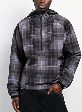 【代购】市井店 DGK 美版潮牌嘻哈街舞滑板District格子冲锋衣