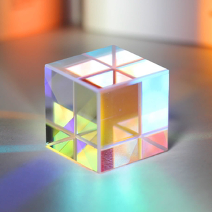 太阳捕手晶体光之立方体棱镜7彩水晶摆件阳光捕捉器解压生日礼物
