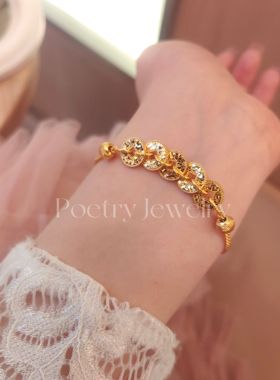 【龙鳞五帝钱】18k镀金手链女碎冰冰感猫眼工艺气质百搭手饰礼物