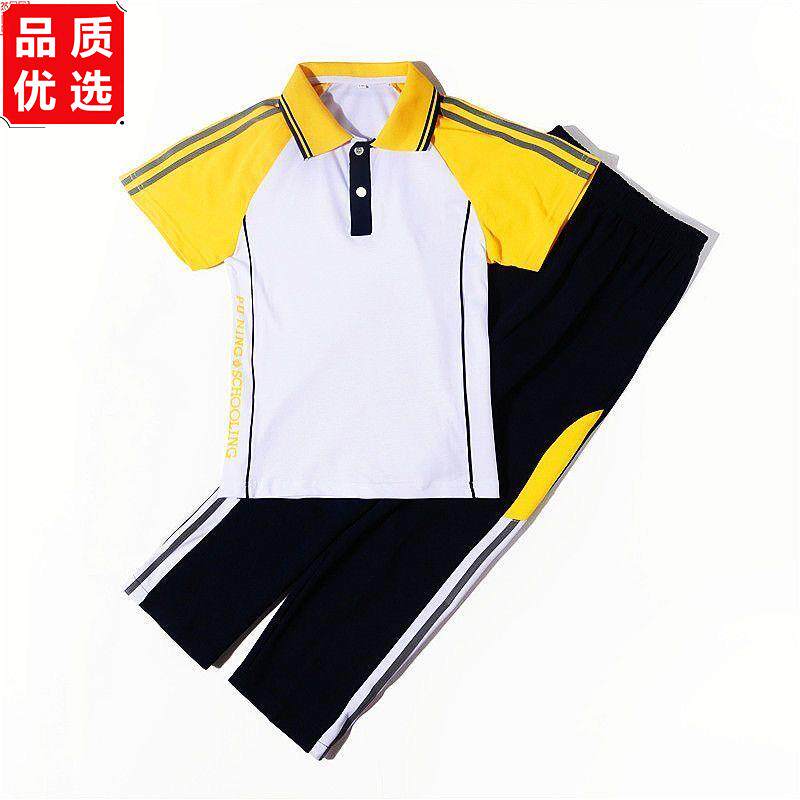 普宁正版小学校服夏季男女运动校裤T桖休闲套装学院风韩版表演服
