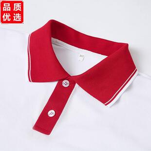 夏季校服短袖翻领运动T恤POLO衫初高中小学生男女款宽松透气班服