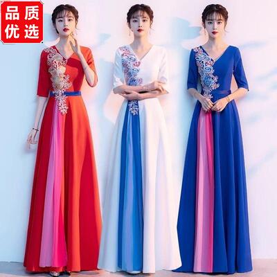 合唱团演出服长裙新款唱