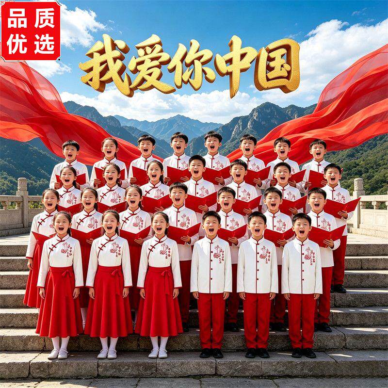 男女童合唱礼服中小学生图片