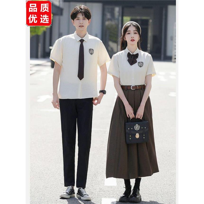 班服初中生夏季衬衫英伦图片