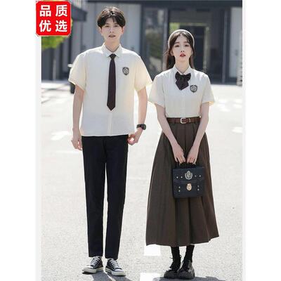 班服初中生夏季衬衫英伦
