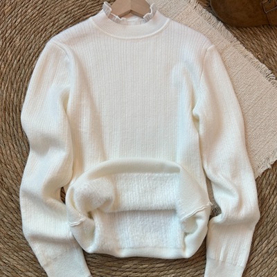 半高领蕾丝内搭打底衫