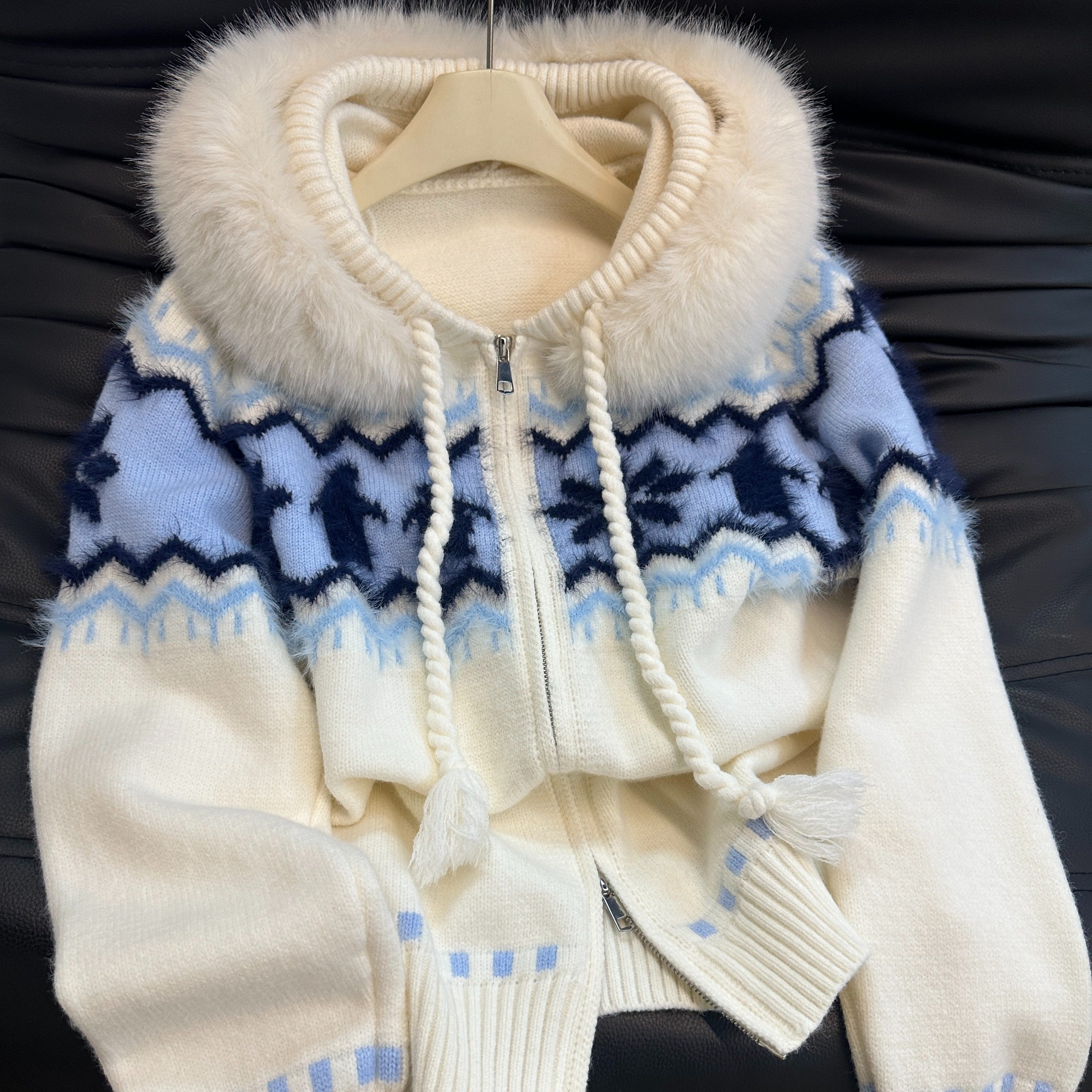 费尔岛毛衣外套女秋冬宽松