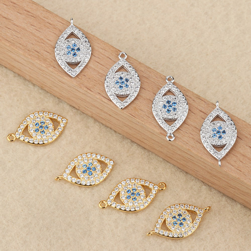 S925纯银恶魔之眼吊件双环连接