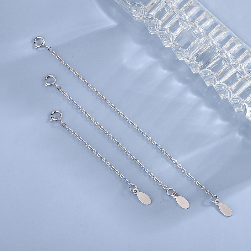 纯银延长链项链925银DIY链条手链加长配件链尾接长扣万能增长调节