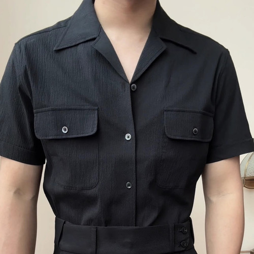 原创品牌古巴领短袖英伦