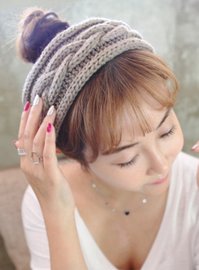 韩国秋冬新款宽边毛线压发箍头箍发卡成人百搭舒适不勒头时尚气质