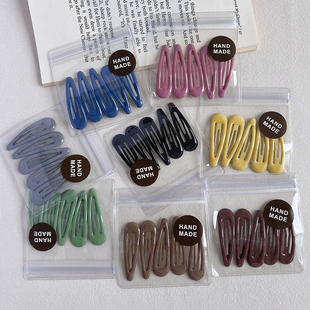 5只装 韩系莫兰迪色滴油BB夹 气质百搭碎发刘海发夹卡子侧边顶夹