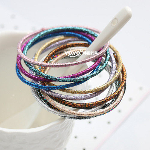 韩国基础打底高弹力耐用黑色亮丝线彩丝细成人橡皮筋发圈头绳发饰,饰品/流行首饰/时尚饰品新,发饰,淘宝优惠券,粉丝福利购,淘宝优惠卷