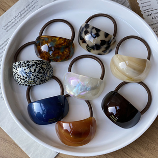 法式 韩国France复古发圈圆弧形高马尾发绳扎头绳盘发皮筋 小椭圆