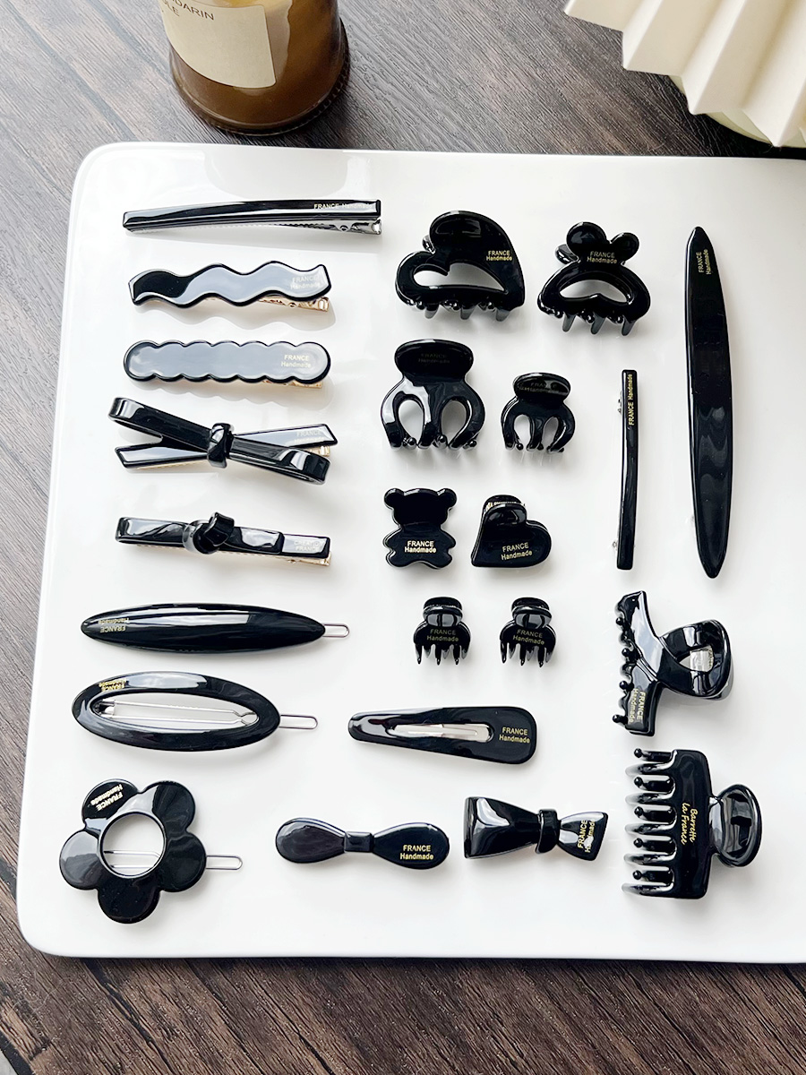 韩国france黑色系列树脂发夹