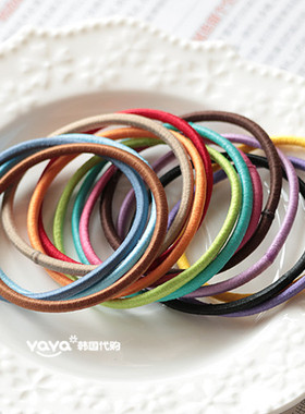 韩国头饰发饰 KNK细发圈黑色橡皮筋日韩简约百搭基础打底头绳发绳