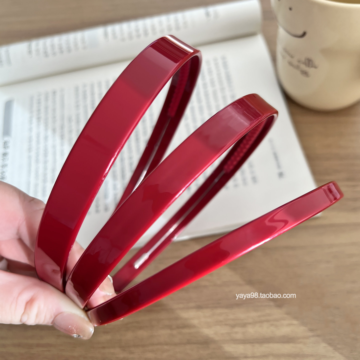 韩国FRANCE金标新年本命年酒红色带齿带钢丝防滑眼镜发箍发卡头箍