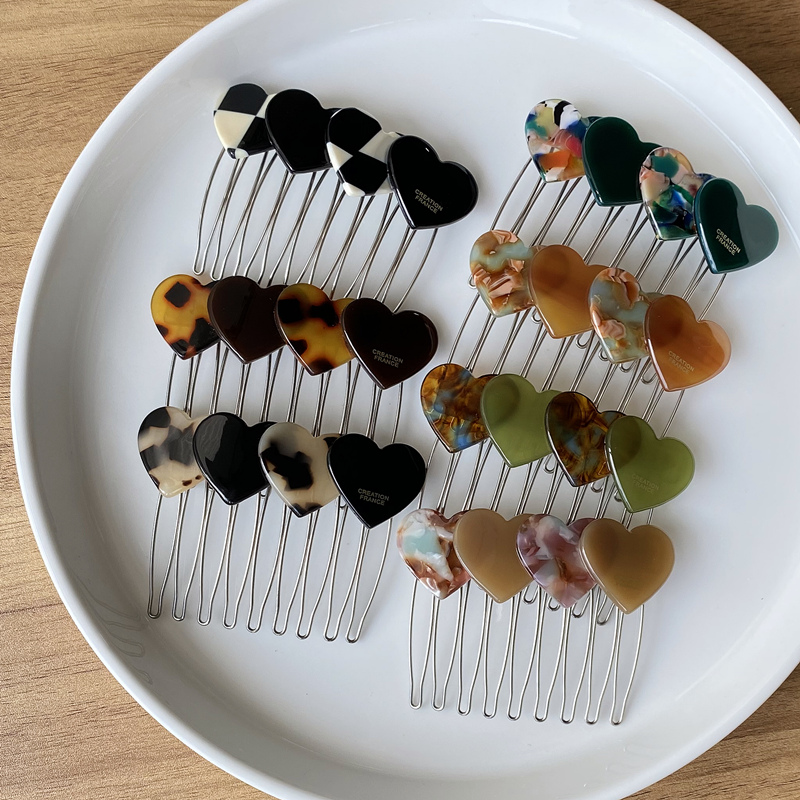 韩国FRANCE法式爱心形插梳