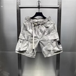 迷彩短裤 宽松复古美式 直筒4五分捡漏 分裤 脏耐磨 休闲夏季 男士