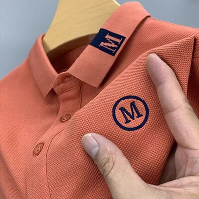 男士干活短袖衫体恤衫的休闲穿刺绣耐磨百搭2025新款POLO宽松夏季