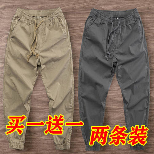 日系男士工装裤夏季休闲裤纯棉干活穿的裤子男劳保工地耐磨工作裤