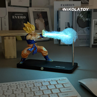 NIKOLATOY創(chuàng)意龍珠悟空龜派氣功磁吸卡卡羅特小夜燈桌面裝 飾擺件