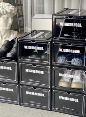 现货 NEIGHBORHOOD CI / P-SNEAKER STORAGE 塑料黑色鞋盒收纳盒