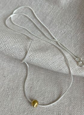 韩国韩版925通体纯银闪亮圆珠蛇骨项链简约ins网红小红书项链