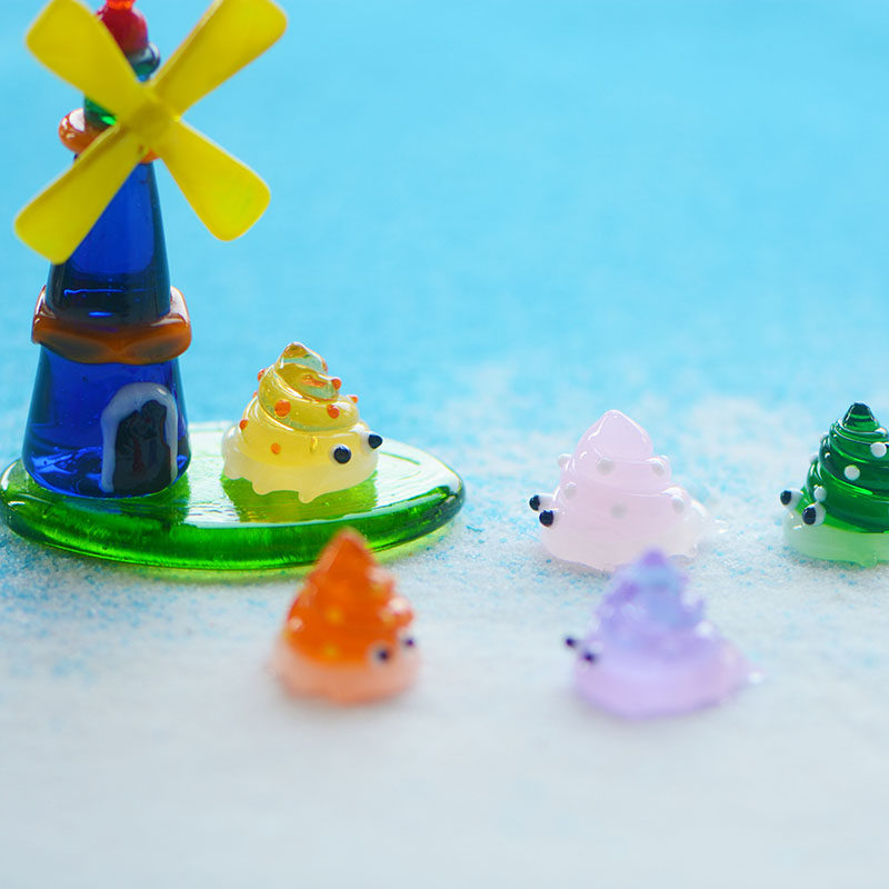 手工玻璃动物海洋生物海螺小鱼帆船螃蟹龙虾景观造景装饰琉璃摆件